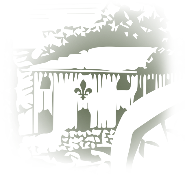 Illustration of a Fleur-de-lys on a home